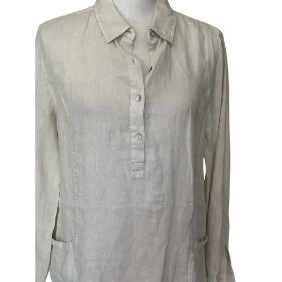 Jones New York linen tunic/dress, medium, coastal, casual, lagenlook, minimalist - Picture 4 of 6